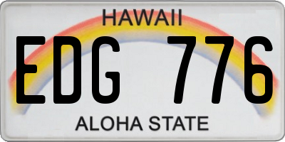 HI license plate EDG776