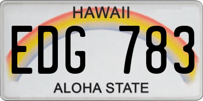 HI license plate EDG783