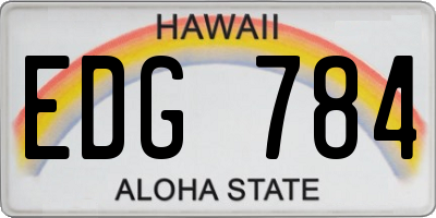 HI license plate EDG784