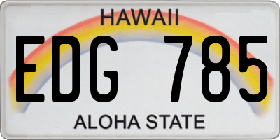 HI license plate EDG785