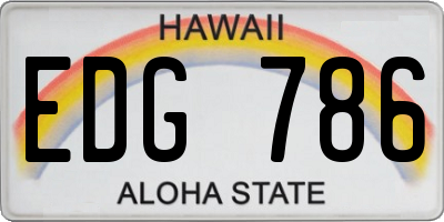 HI license plate EDG786