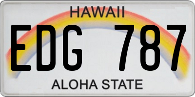 HI license plate EDG787