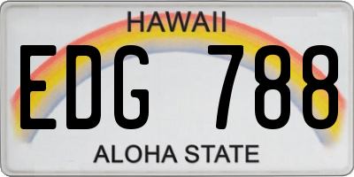 HI license plate EDG788