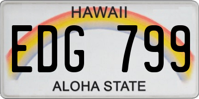 HI license plate EDG799