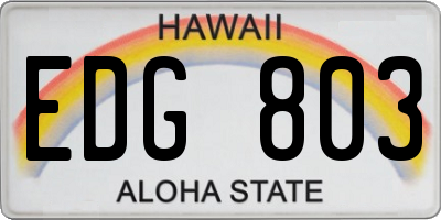 HI license plate EDG803