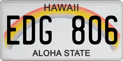HI license plate EDG806