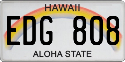 HI license plate EDG808
