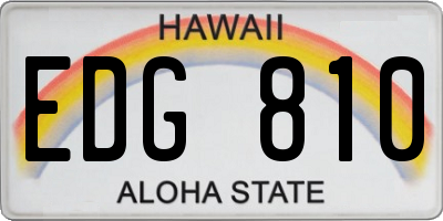 HI license plate EDG810