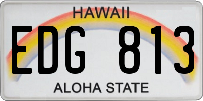 HI license plate EDG813