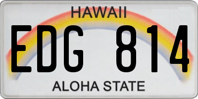 HI license plate EDG814