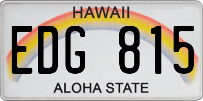 HI license plate EDG815