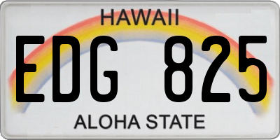 HI license plate EDG825