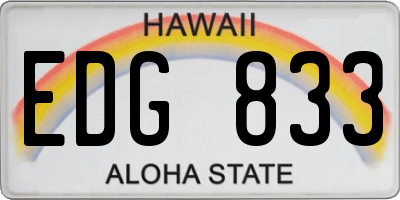 HI license plate EDG833