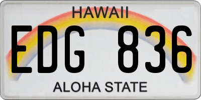 HI license plate EDG836