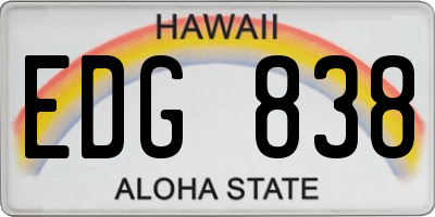 HI license plate EDG838
