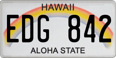 HI license plate EDG842
