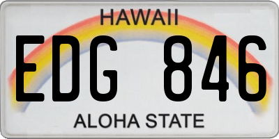 HI license plate EDG846