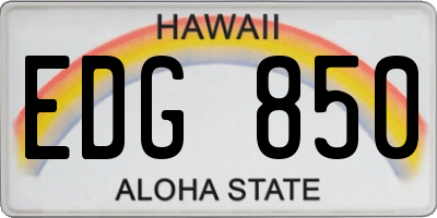 HI license plate EDG850