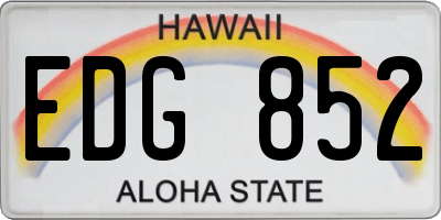 HI license plate EDG852