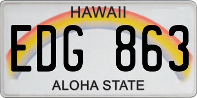 HI license plate EDG863