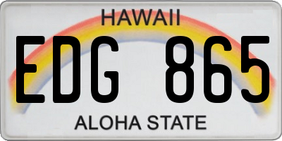 HI license plate EDG865