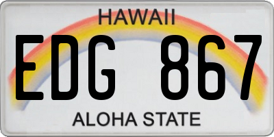 HI license plate EDG867