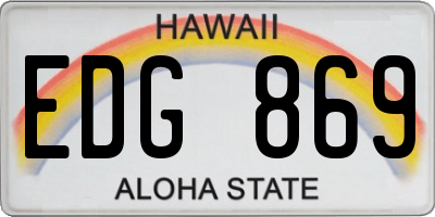 HI license plate EDG869
