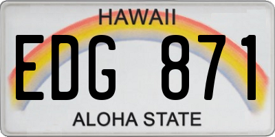HI license plate EDG871