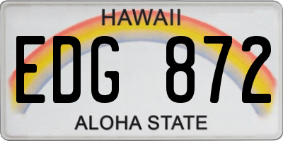 HI license plate EDG872
