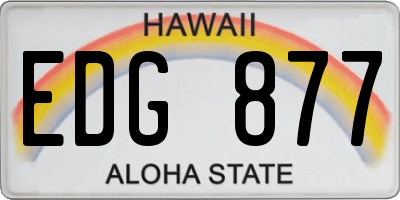 HI license plate EDG877