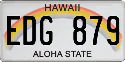 HI license plate EDG879