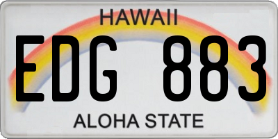 HI license plate EDG883