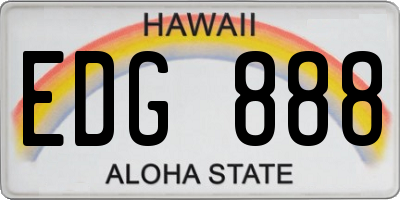 HI license plate EDG888