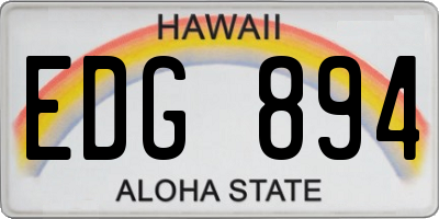 HI license plate EDG894