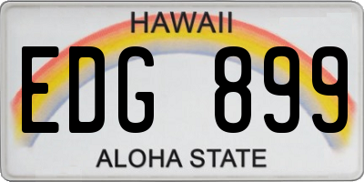 HI license plate EDG899