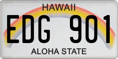 HI license plate EDG901