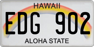 HI license plate EDG902