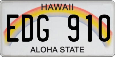 HI license plate EDG910