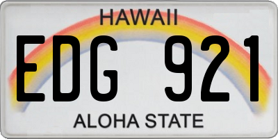 HI license plate EDG921