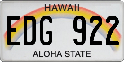 HI license plate EDG922