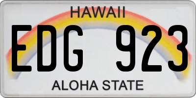 HI license plate EDG923