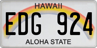 HI license plate EDG924