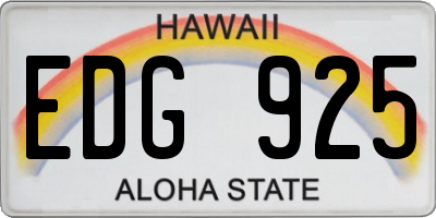 HI license plate EDG925