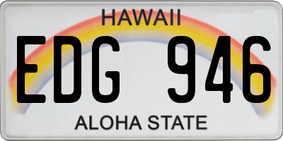 HI license plate EDG946