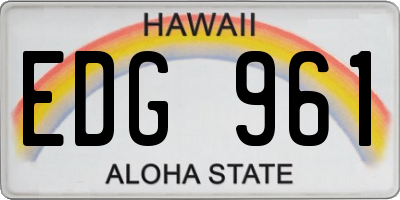 HI license plate EDG961