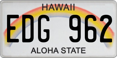 HI license plate EDG962