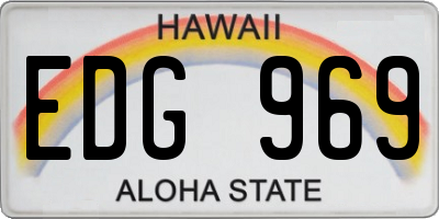 HI license plate EDG969