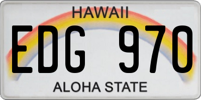 HI license plate EDG970