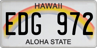 HI license plate EDG972
