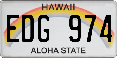 HI license plate EDG974